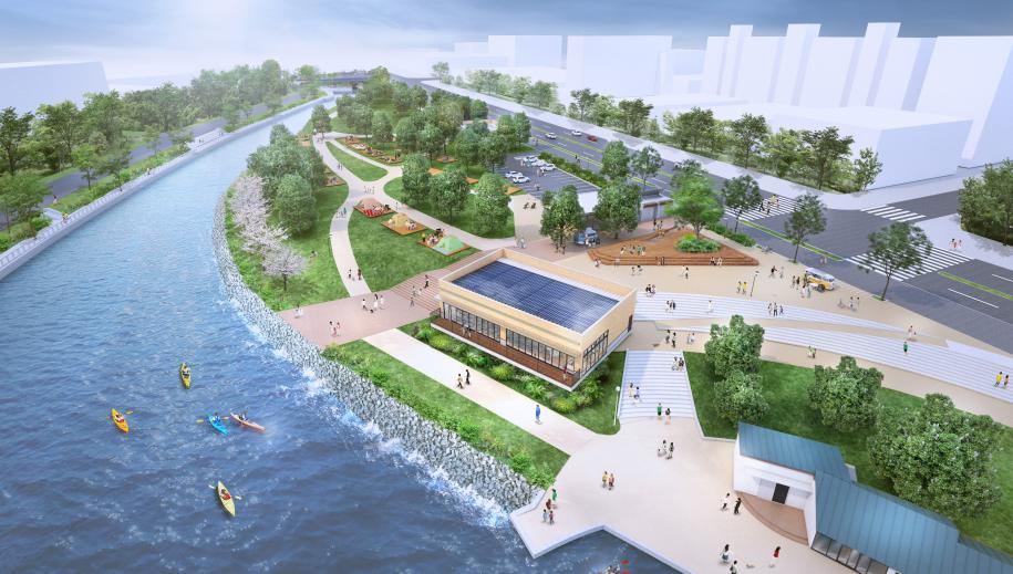 新左近川親水公園のリニューアル完成イメージ